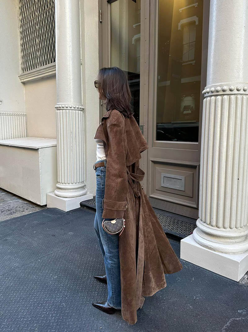 Maybel | Suede Trench Coat
