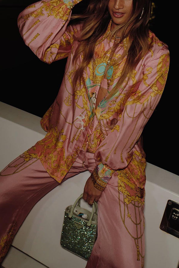 Valentina | Mermaid Motel Unique Print Shirt & Pants Set