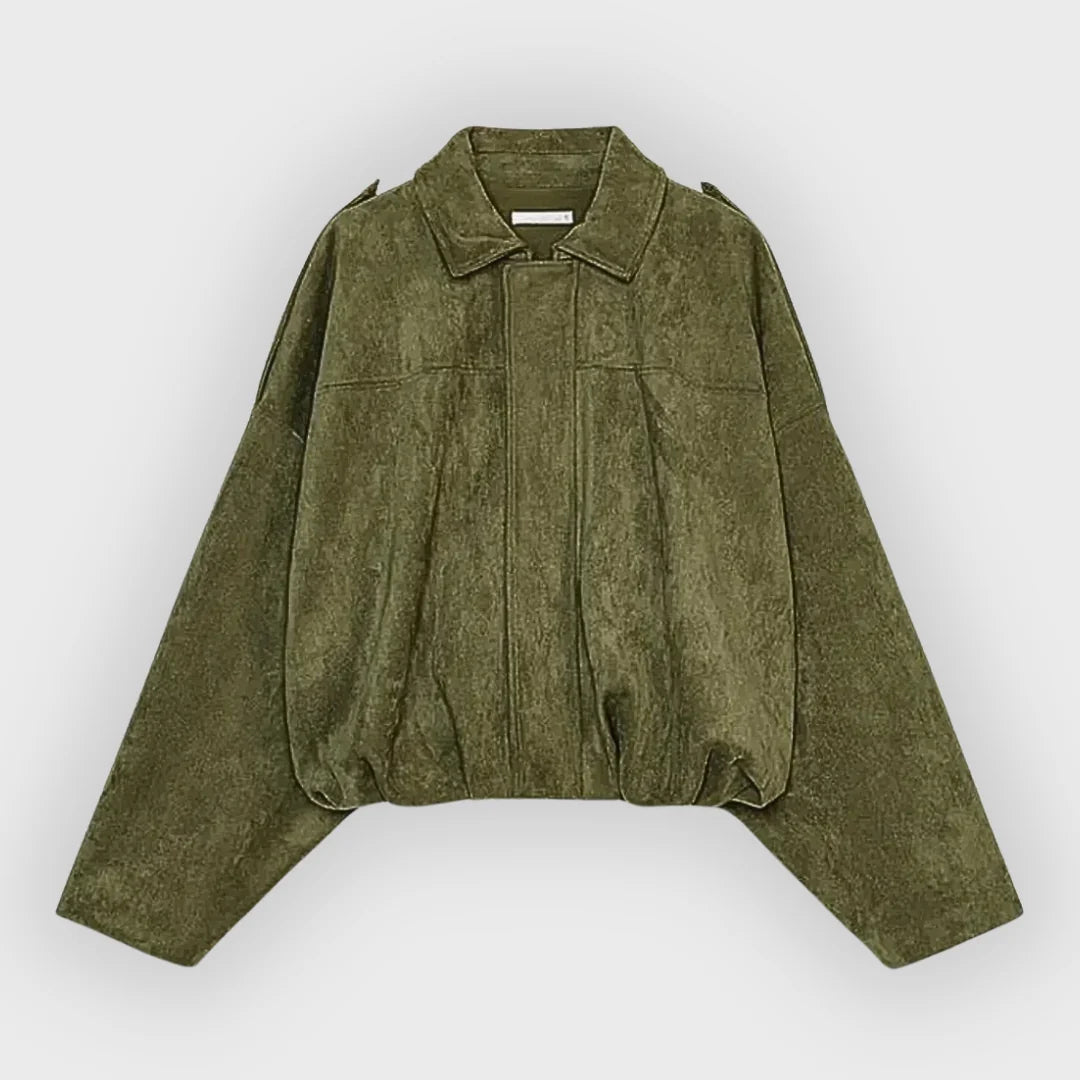 Avery | Luxe Suede Bomber Jacket