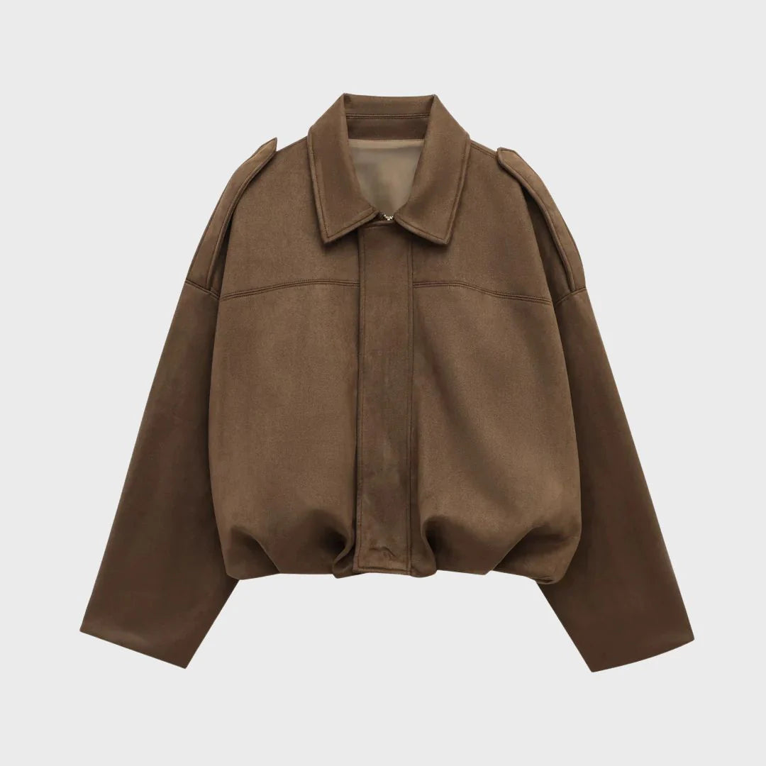 Avery | Luxe Suede Bomber Jacket