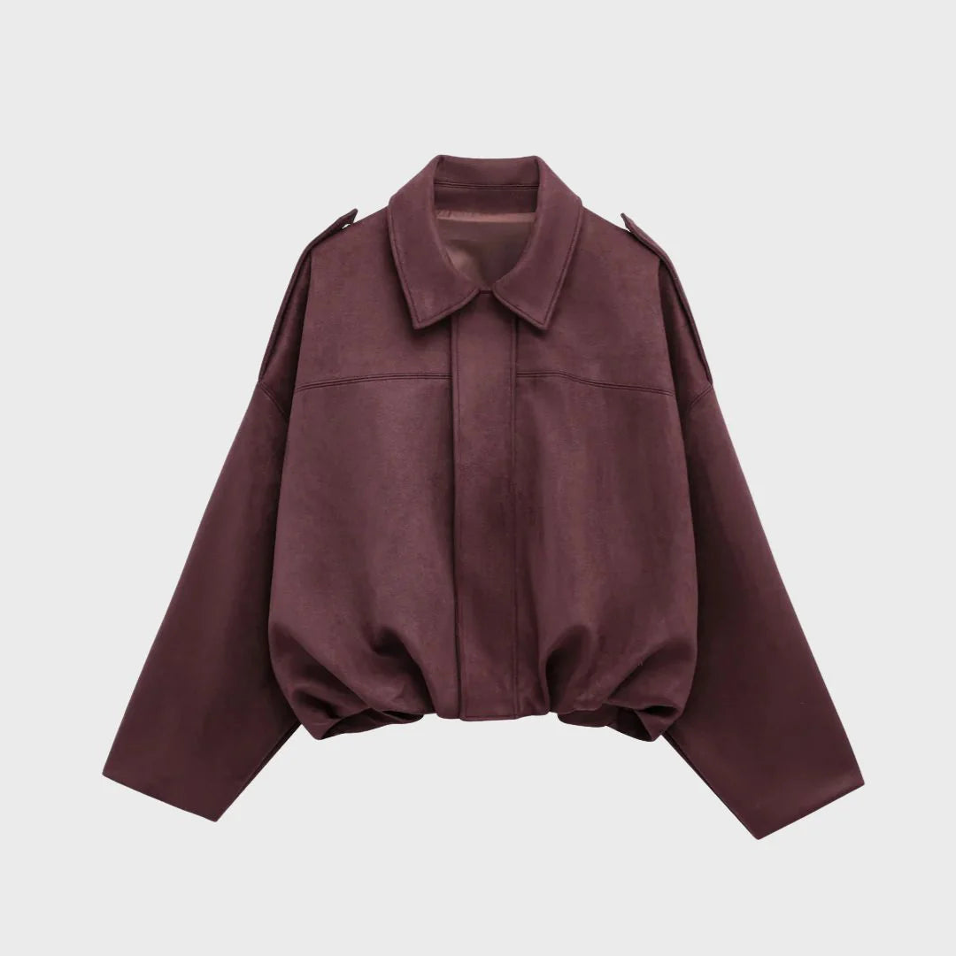 Avery | Luxe Suede Bomber Jacket