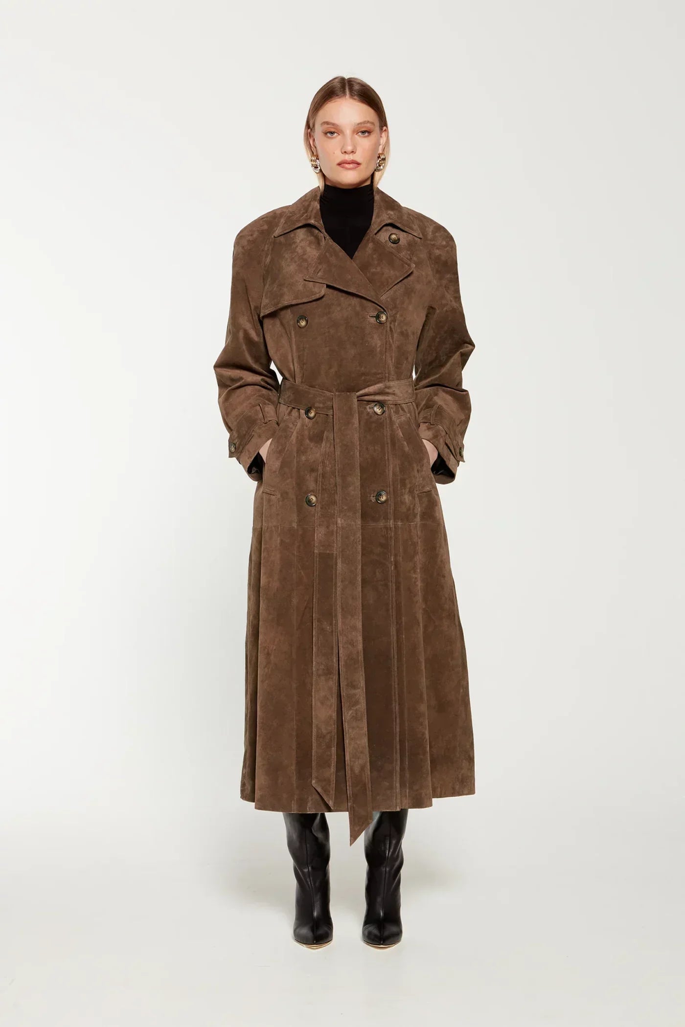 Maybel | Suede Trench Coat