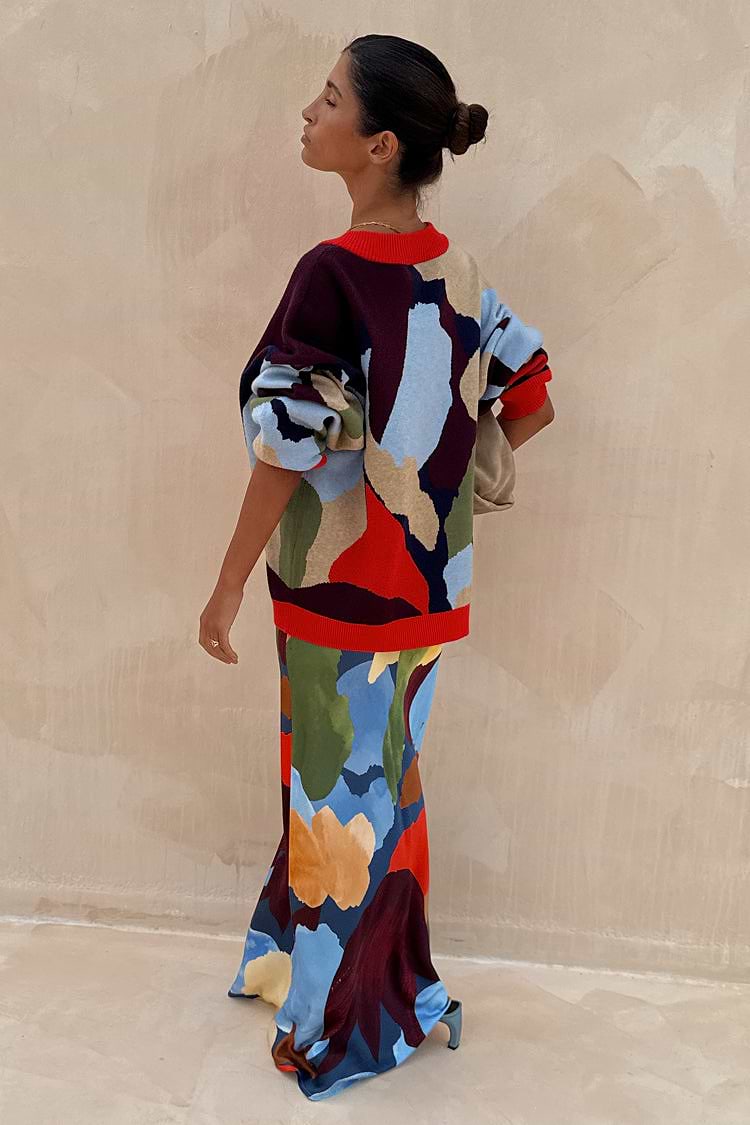 Sarai | Abstract Bright Color Block Set
