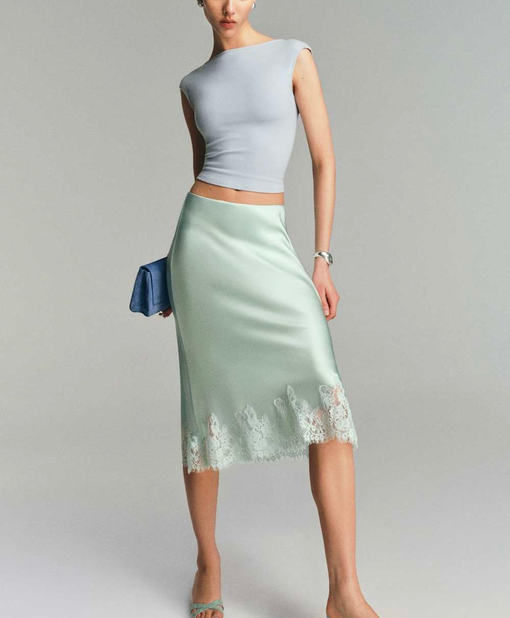 Rosa | Chic Satin Midi Skirt