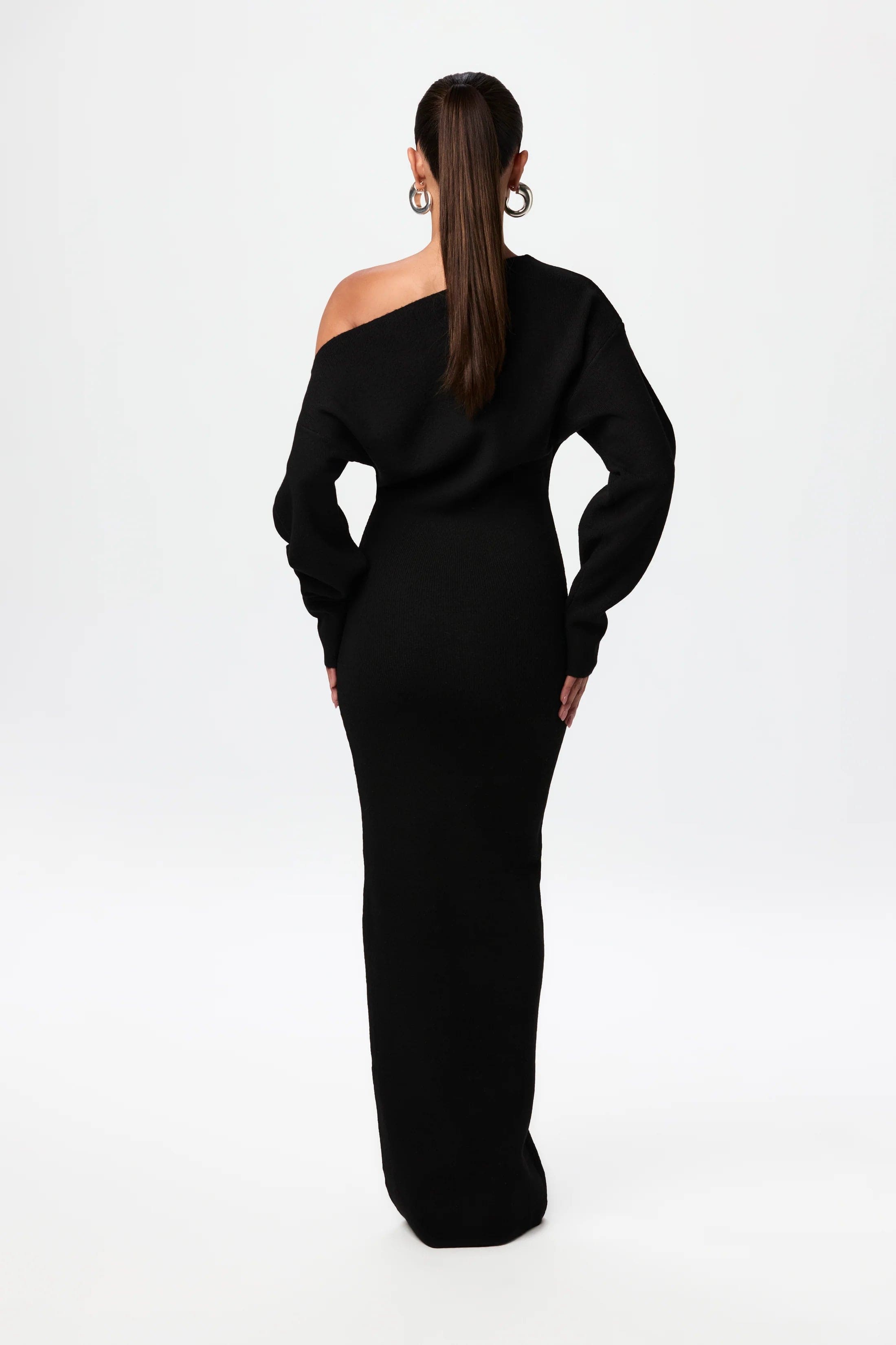 Serena Knit | Off-Shoulder Maxi Jurk
